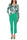 ELEGANT GREEN STRETCH CREPE TROUSERS