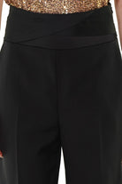 Liu Jo Black pantalone elegante vita alta con inserti di raso nero