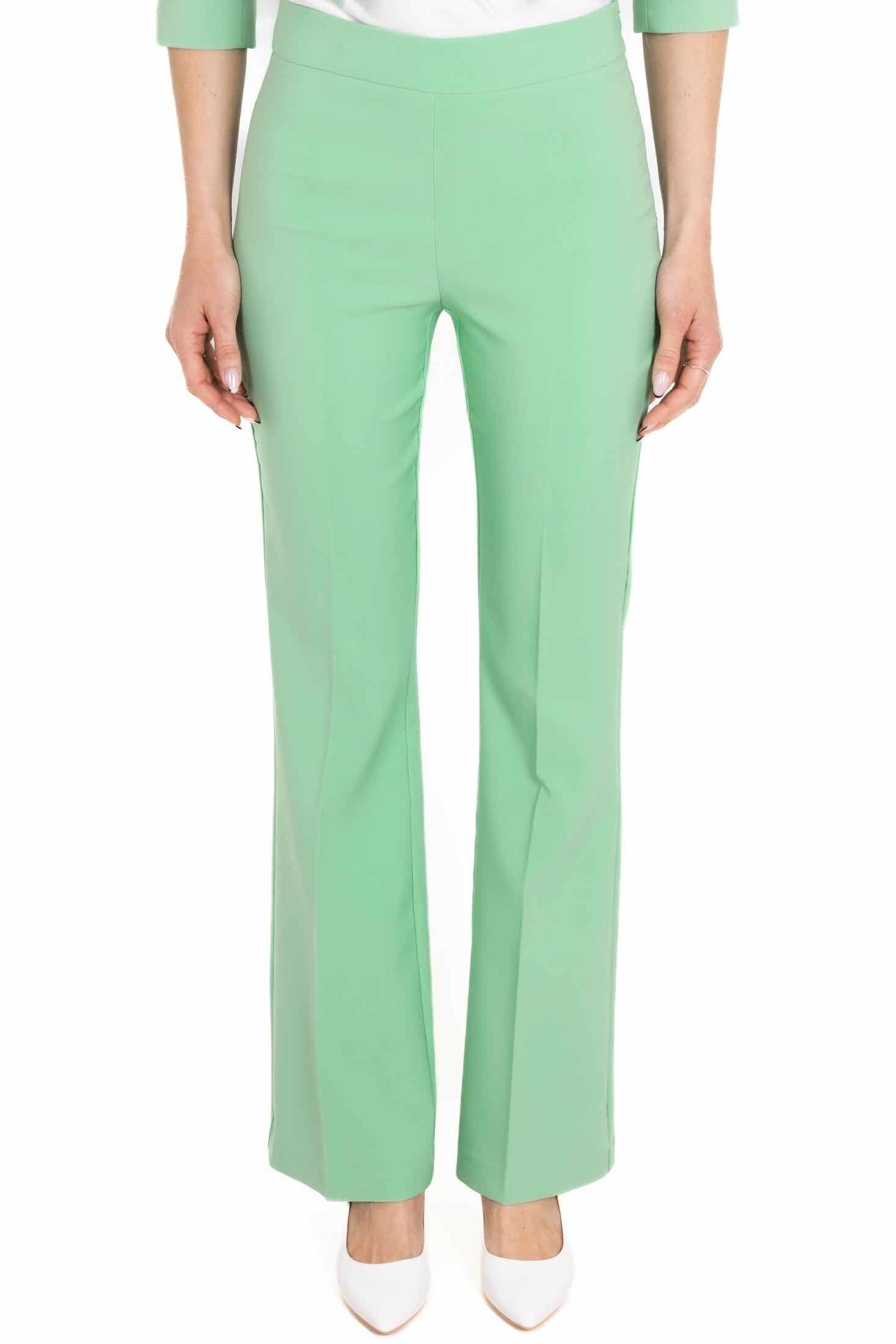 Teddy pantalone flare in tessuto tecnico verde