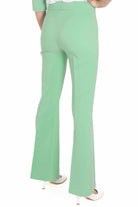 Teddy pantalone flare in tessuto tecnico verde