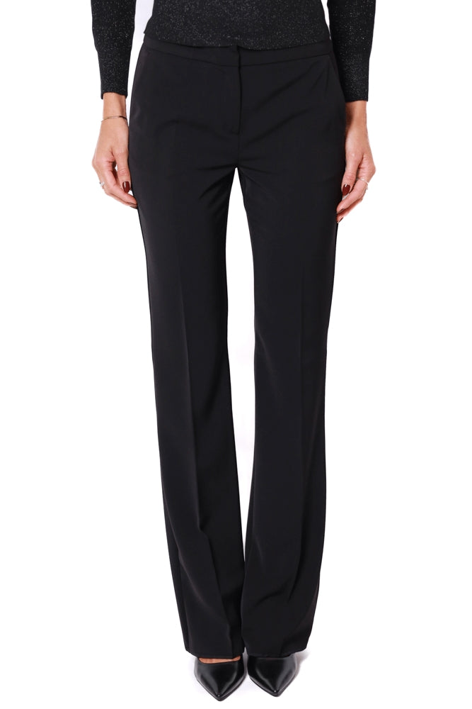 Emme Marella pantalone flare in twill stretch nero