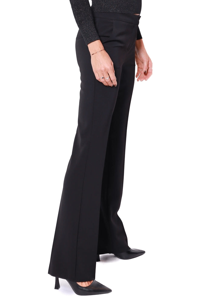 Emme Marella pantalone flare in twill stretch nero