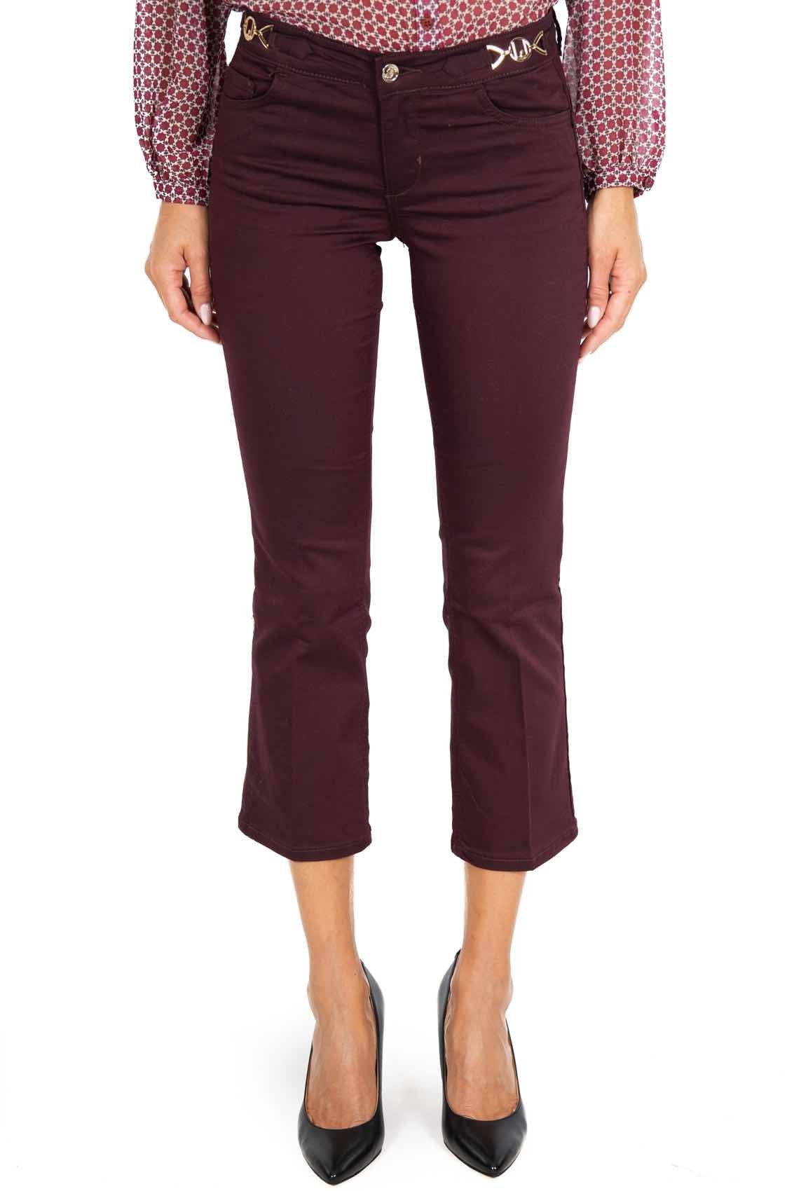 Liu Jo White pantalone flared e cropped bordeaux