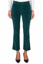 Liu Jo White pantalone flared in velluto liscio verde