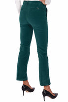 Liu Jo White pantalone flared in velluto liscio verde