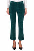 FLARED TROUSERS IN SMOOTH GREEN VELVET