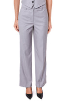 Liu Jo White pantalone gamba dritta in tessuto twill stretch grigio