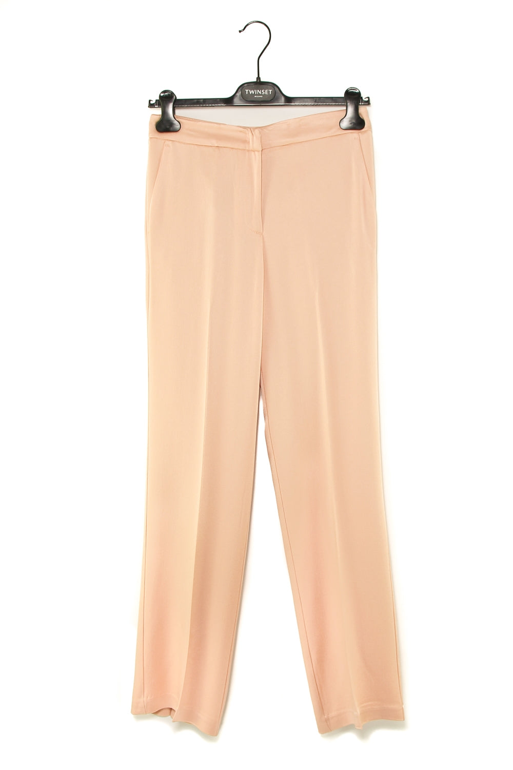 Twin Set Srl pantalone in cady effetto lucido rosa