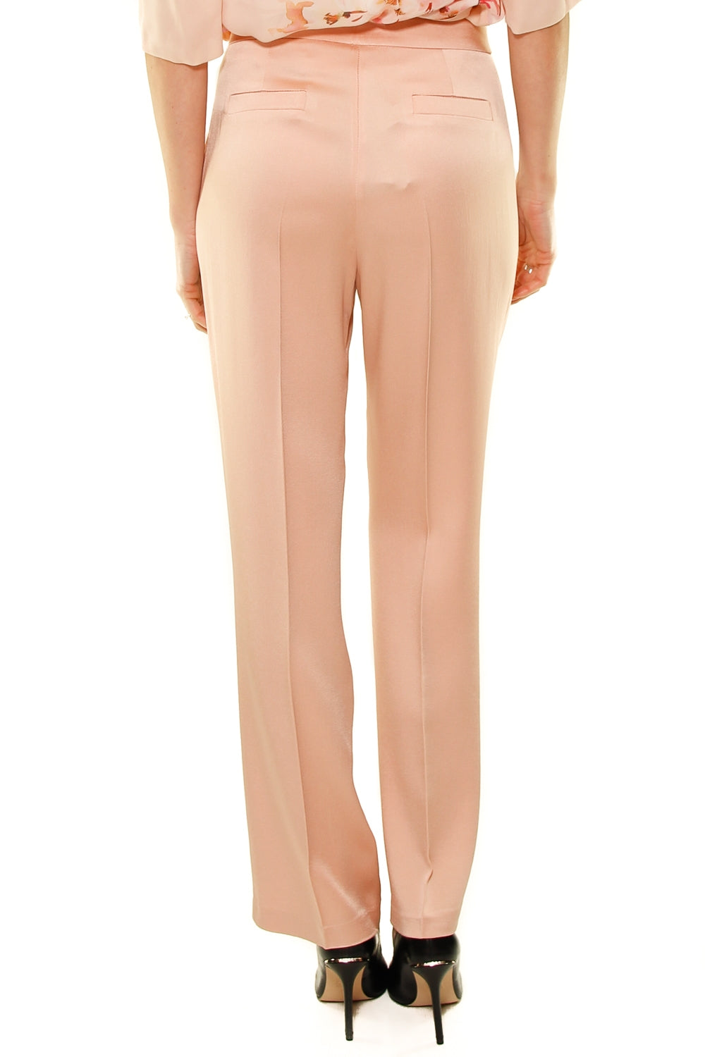 Twin Set Srl pantalone in cady effetto lucido rosa