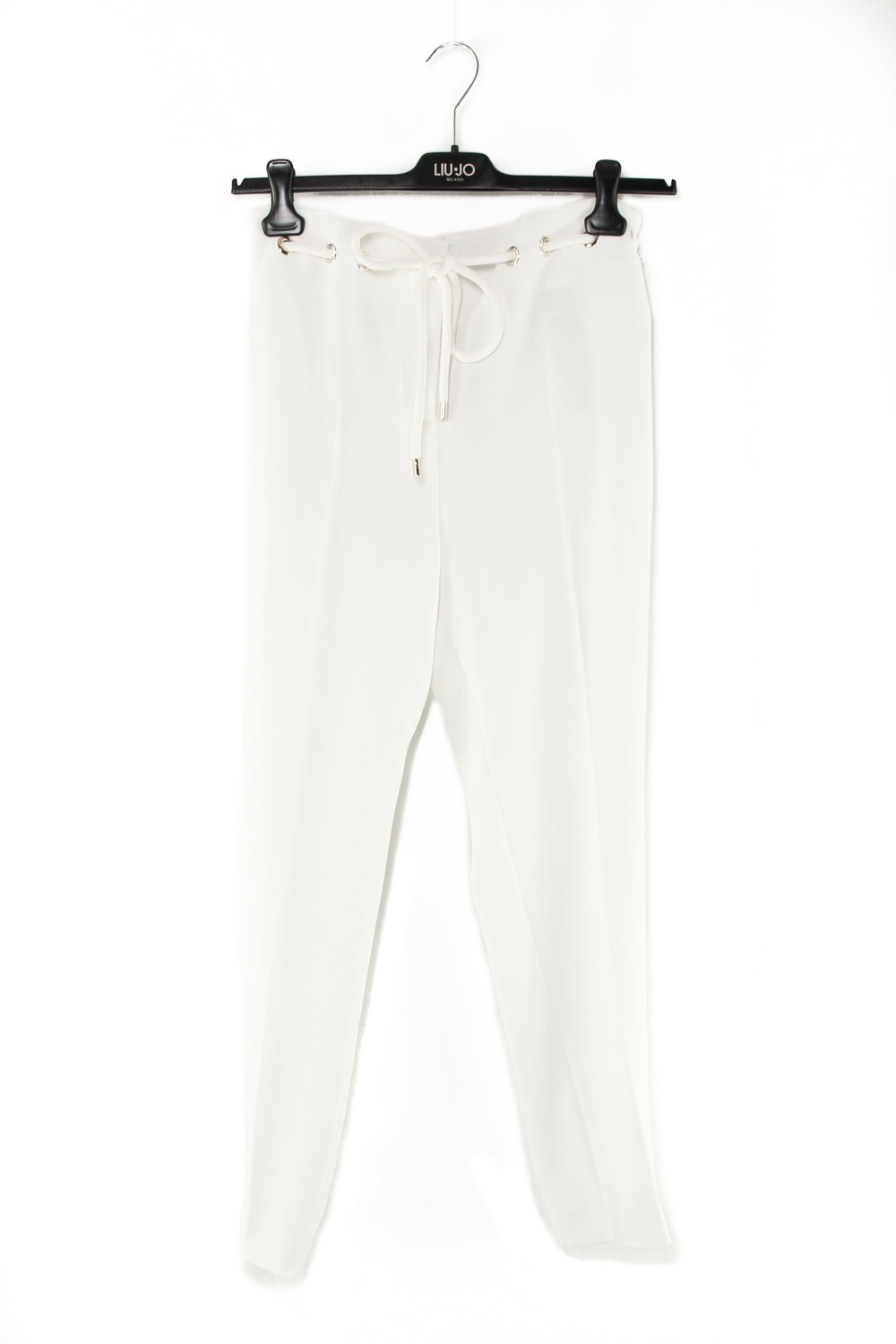 Liu Jo Black pantalone in crepe con coulisse bianco