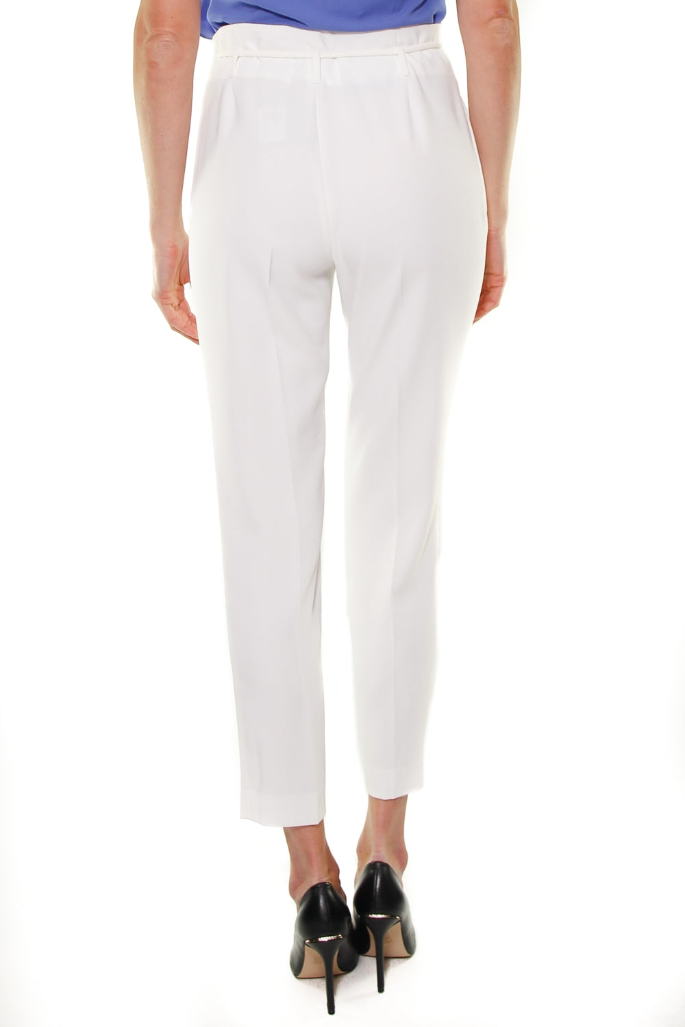 Liu Jo Black pantalone in crepe con coulisse bianco