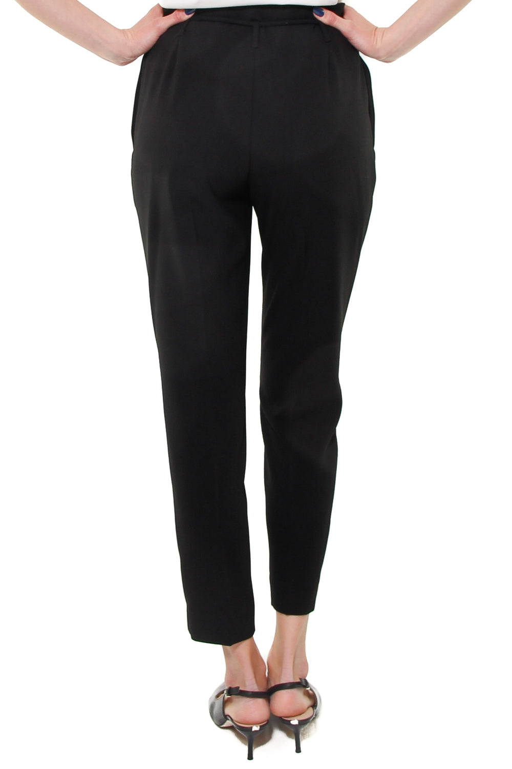 Liu Jo Black pantalone in crepe con coulisse nero