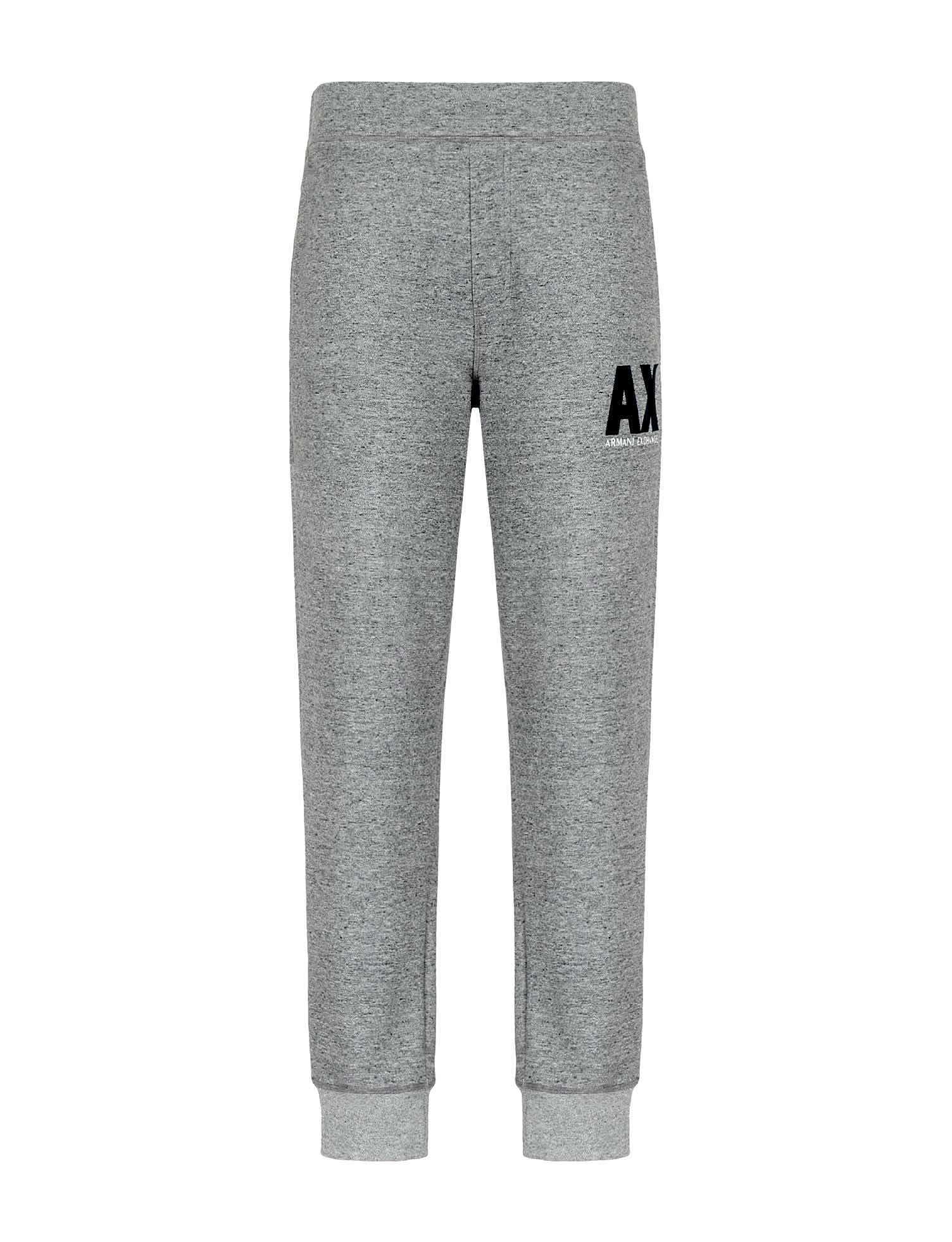 Ax Uomo pantalone in felpa con logo stampato grigio