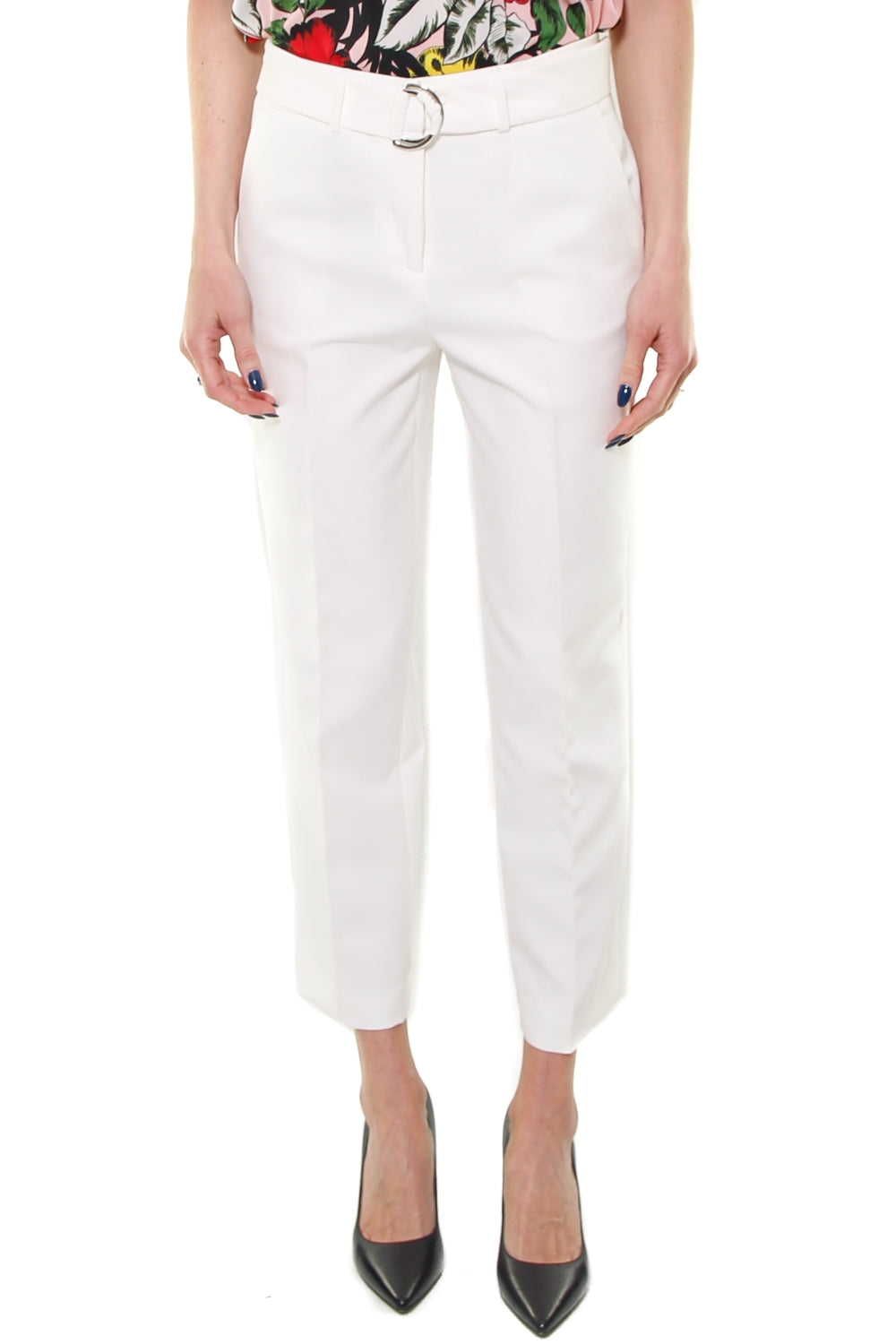 Liu Jo White pantalone in tessuto tecnico con cintura bianco