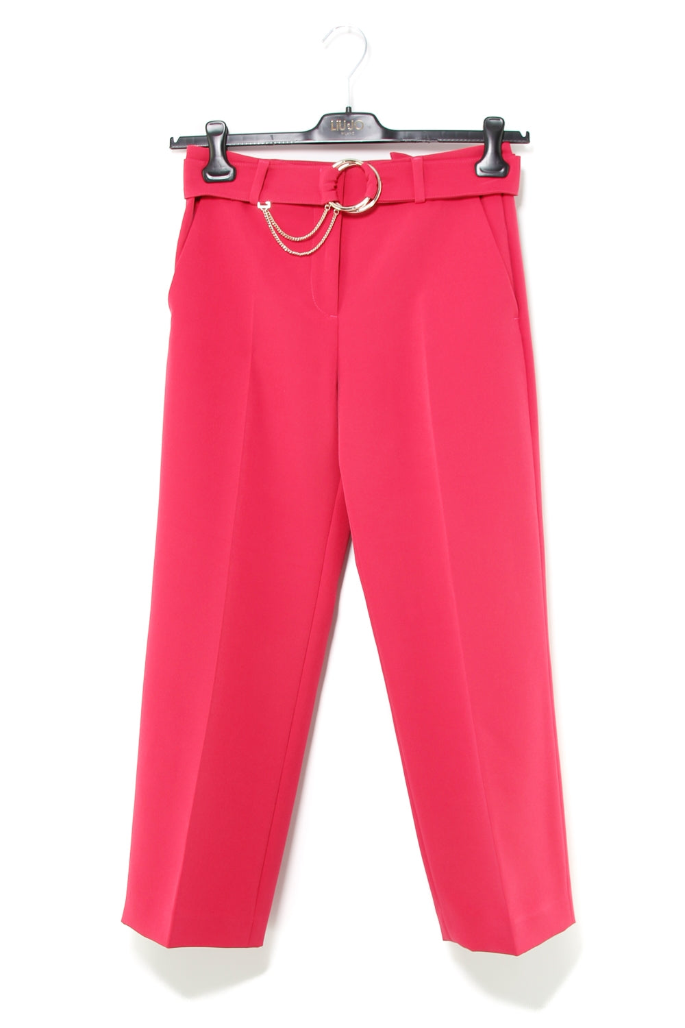 Liu Jo Black pantalone in tessuto tecnico gamba dritta fuxia