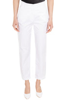 Ax Donna pantalone in twill di cotone bianco