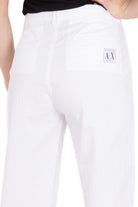 Ax Donna pantalone in twill di cotone bianco