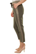 Fracomina pantalone jogger con banda verde