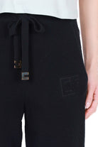 Elisabetta Franchi pantalone jogger in cotone con logo nero