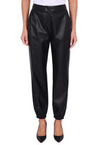 Liu Jo White pantalone jogger in ecopelle nero