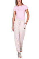 Ax Donna pantalone jogger in felpa stretch panna