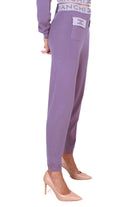 Elisabetta Franchi pantalone jogger in maglia viola