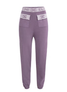 Elisabetta Franchi pantalone jogger in maglia viola