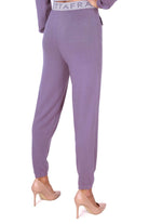 Elisabetta Franchi pantalone jogger in maglia viola