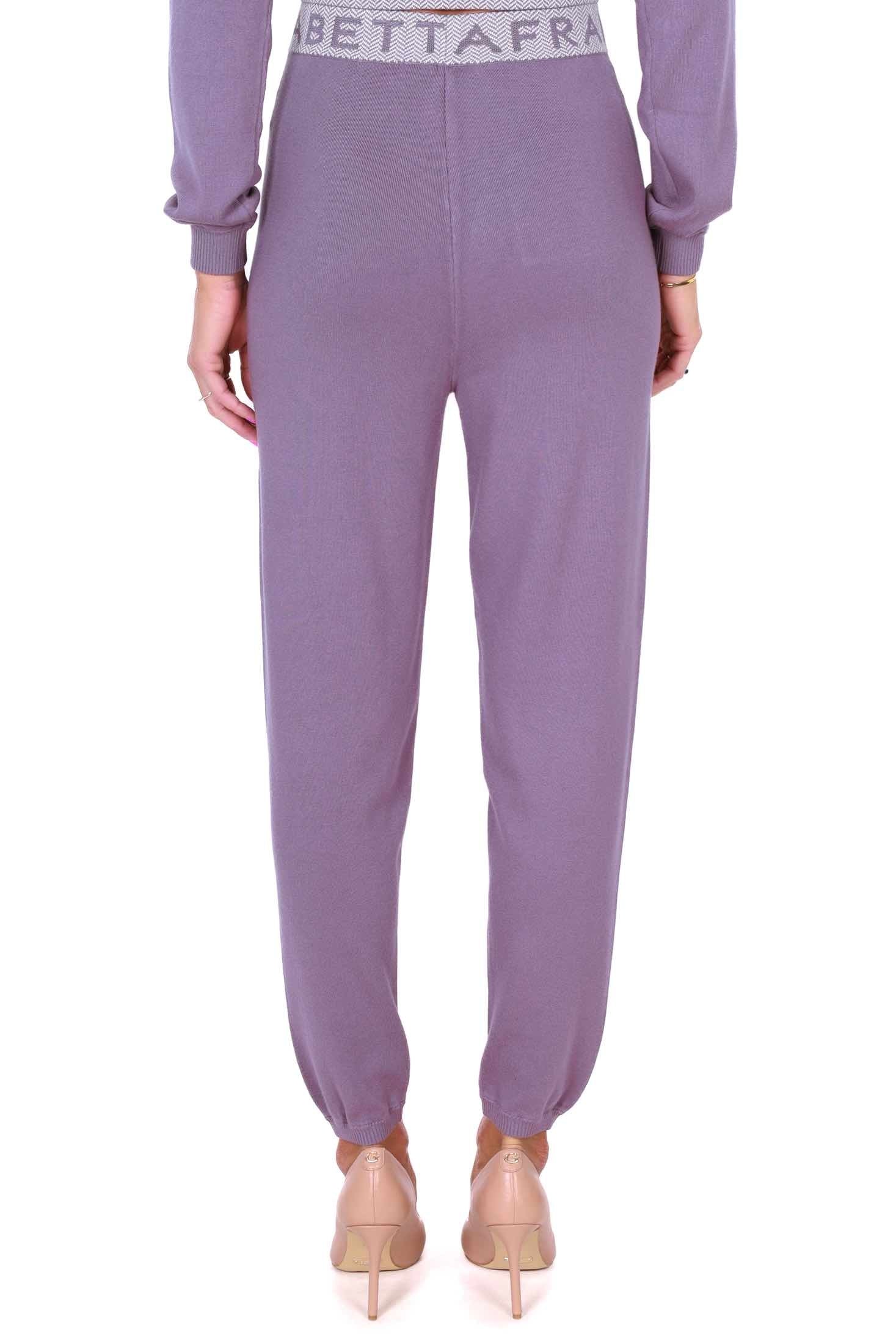 Elisabetta Franchi pantalone jogger in maglia viola