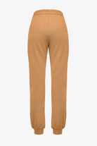 Pinko pantalone jogger in punto milano cammello