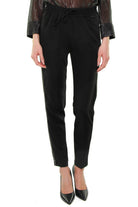 Liu Jo White pantalone jogging elegante con banda laterale nero