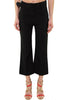 BLACK HIGH WAISTED FLARED TROUSERS WITH BELT