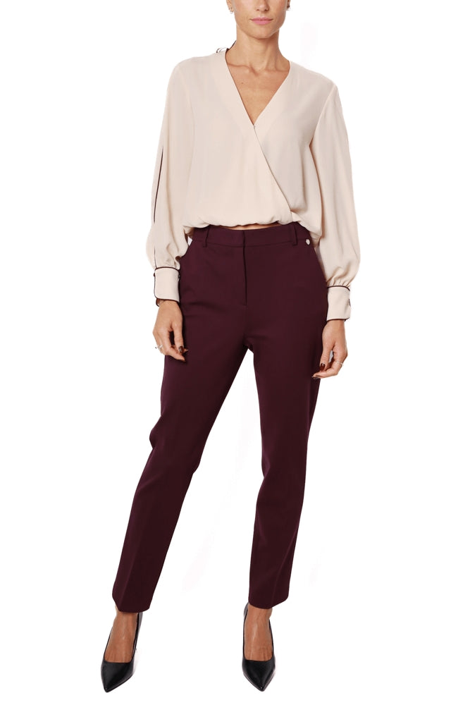 Liu Jo Black pantalone sigaretta in punto milano bordeaux