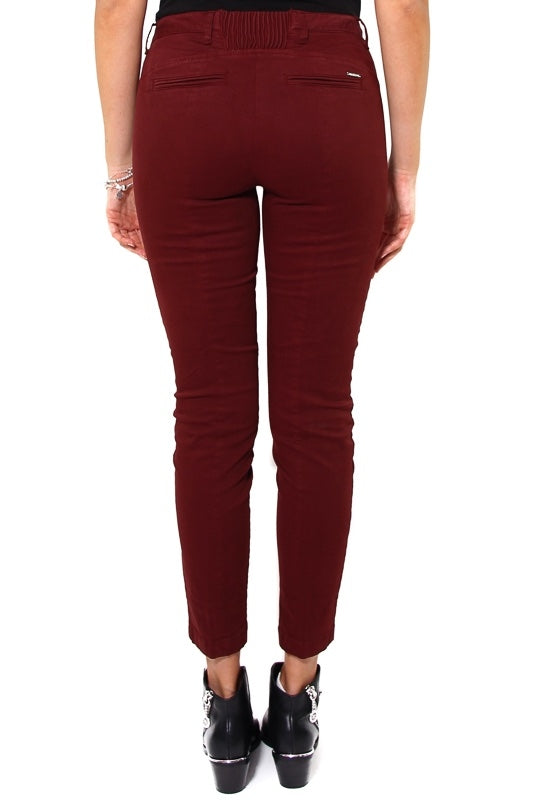 Liu Jo White pantalone skinny in cotone stretch bordeaux