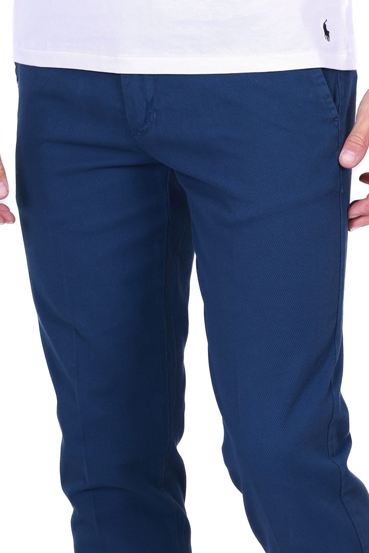 Berna pantalone uomo chinos avio