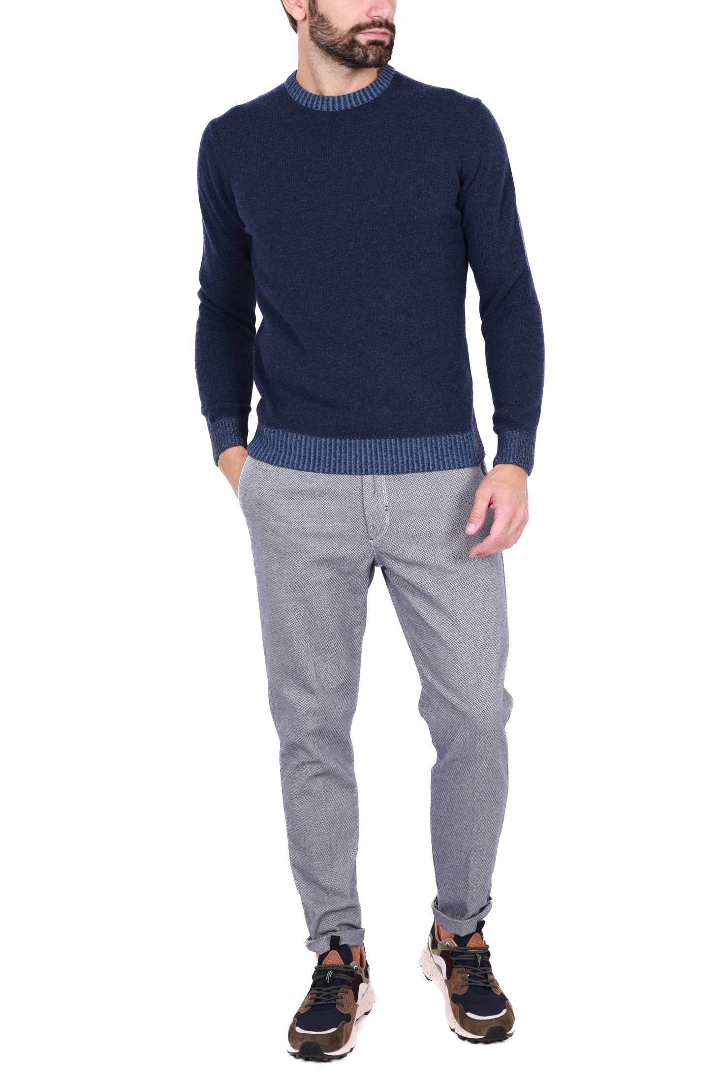 Berna pantalone uomo chinos blu