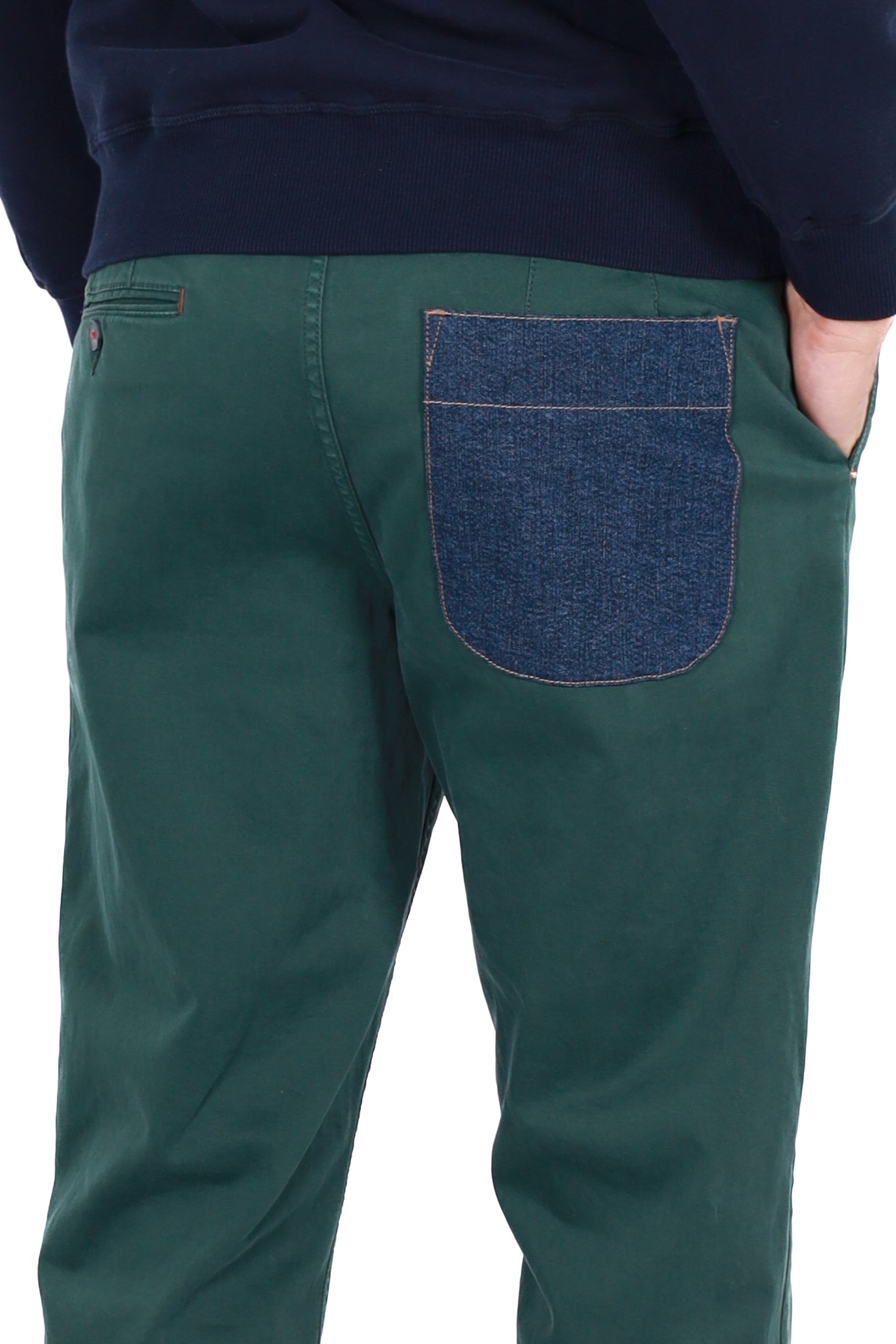 Berna pantalone uomo chinos con pinces verde