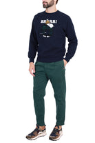 Berna pantalone uomo chinos con pinces verde