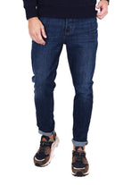 Berna pantalone uomo chinos in denim blu