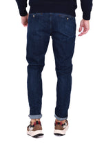 Berna pantalone uomo chinos in denim blu