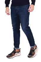 Berna pantalone uomo chinos in denim blu