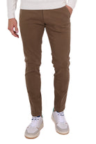 Roy Roger's Uomo pantalone uomo chinos in gabardine di cotone cammello