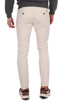 Roy Roger's Uomo pantalone uomo chinos in gabardine di cotone panna