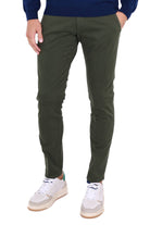 Roy Roger's Uomo pantalone uomo chinos in gabardine di cotone verde