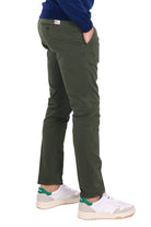 Roy Roger's Uomo pantalone uomo chinos in gabardine di cotone verde