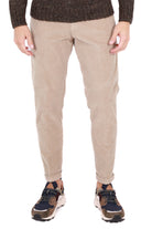 Outfit pantalone uomo in velluto con laccio in vita beige