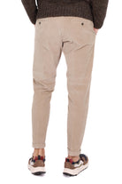 Outfit pantalone uomo in velluto con laccio in vita beige