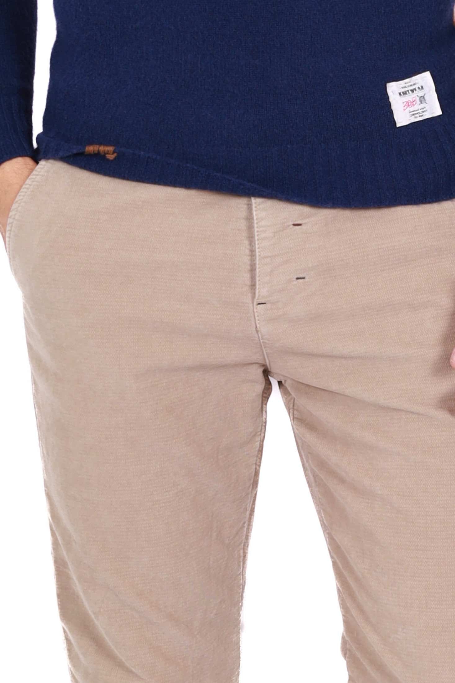 Berna pantalone uomo slim in velluto beige