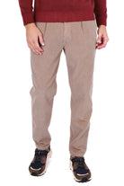 Berna pantalone uomo velluto con laccio in vita beige