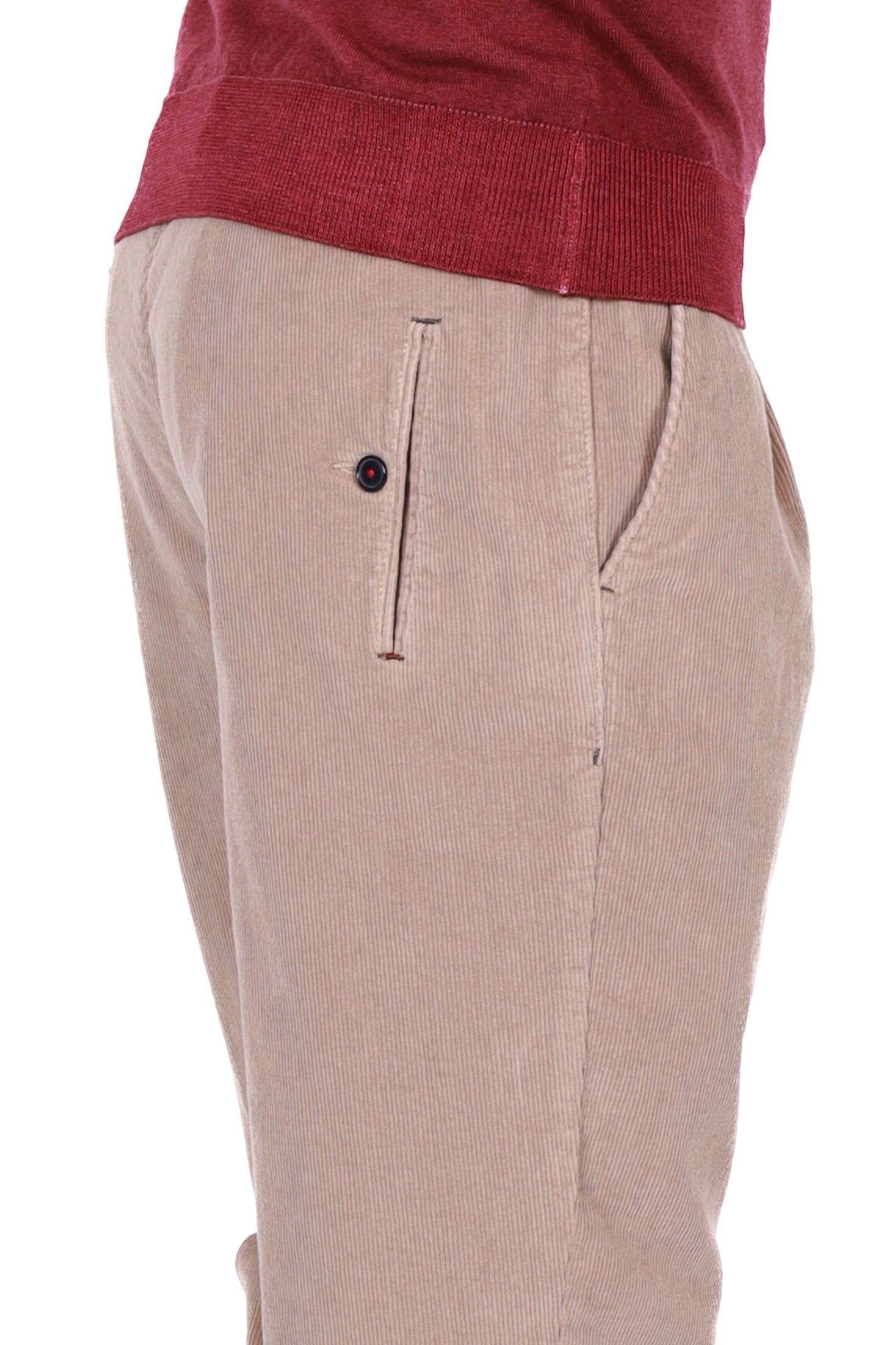 Berna pantalone uomo velluto con laccio in vita beige